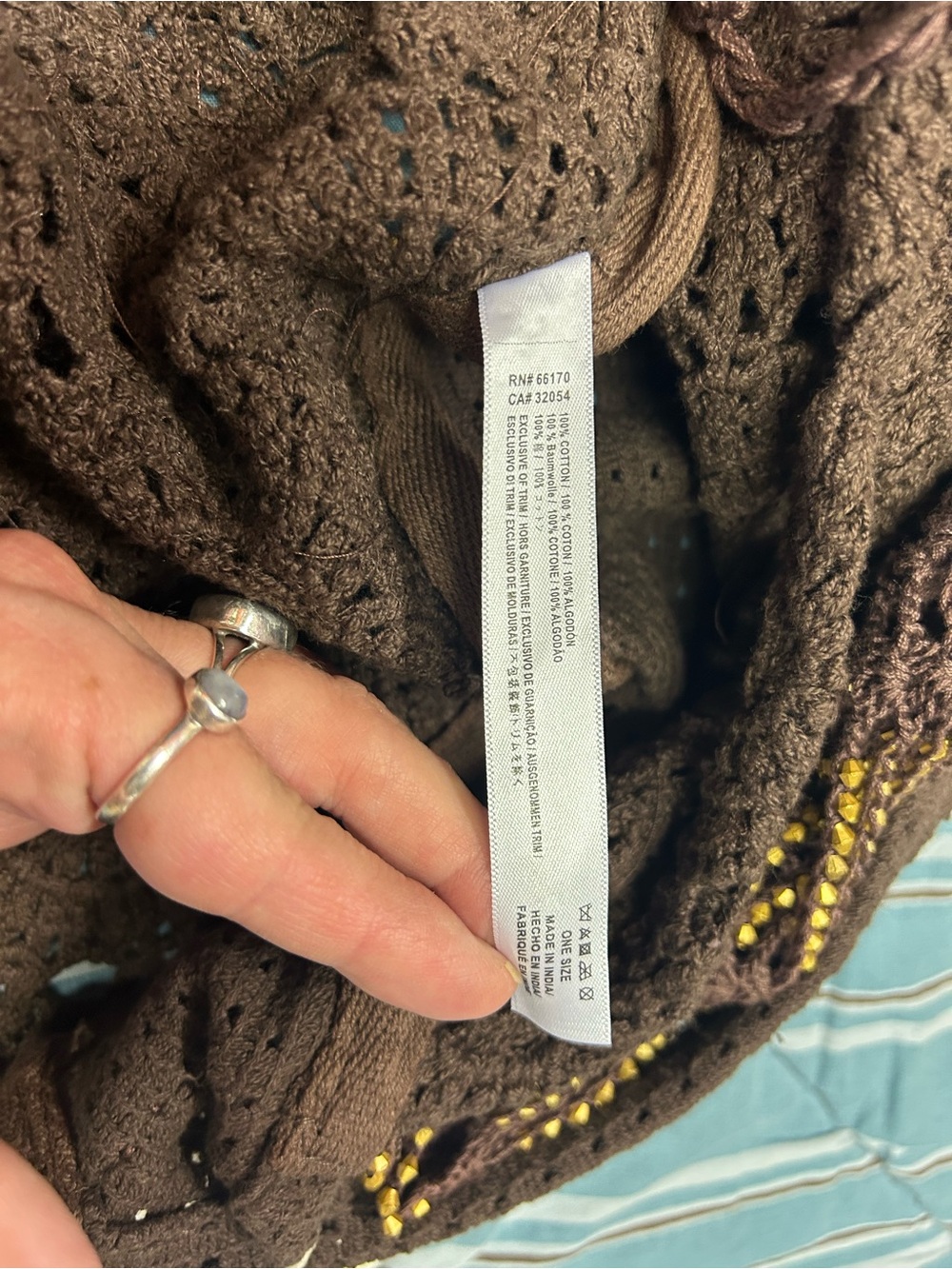 NWT Free People Brown Cotswold Crochet Bag - Picture 9 of 12